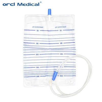 Sterylne plastikowe wyroby jednorazowe do urologii jednorazowe worki do drenażu moczu dla dorosłych 2000 ml