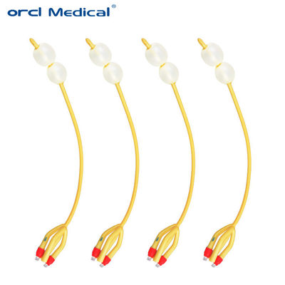 4 Way Latex Foley Catheter Silicone Powlekany Podwójny Balon Lateks Katetry moczowe