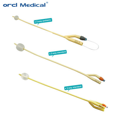Medyczny jednorazowy cewnik cewki cewki cewki cewki cewki cewki rozszerzające cewnik 2 Way 3 Way Latex Foley Catheter z silikonowym powłoką